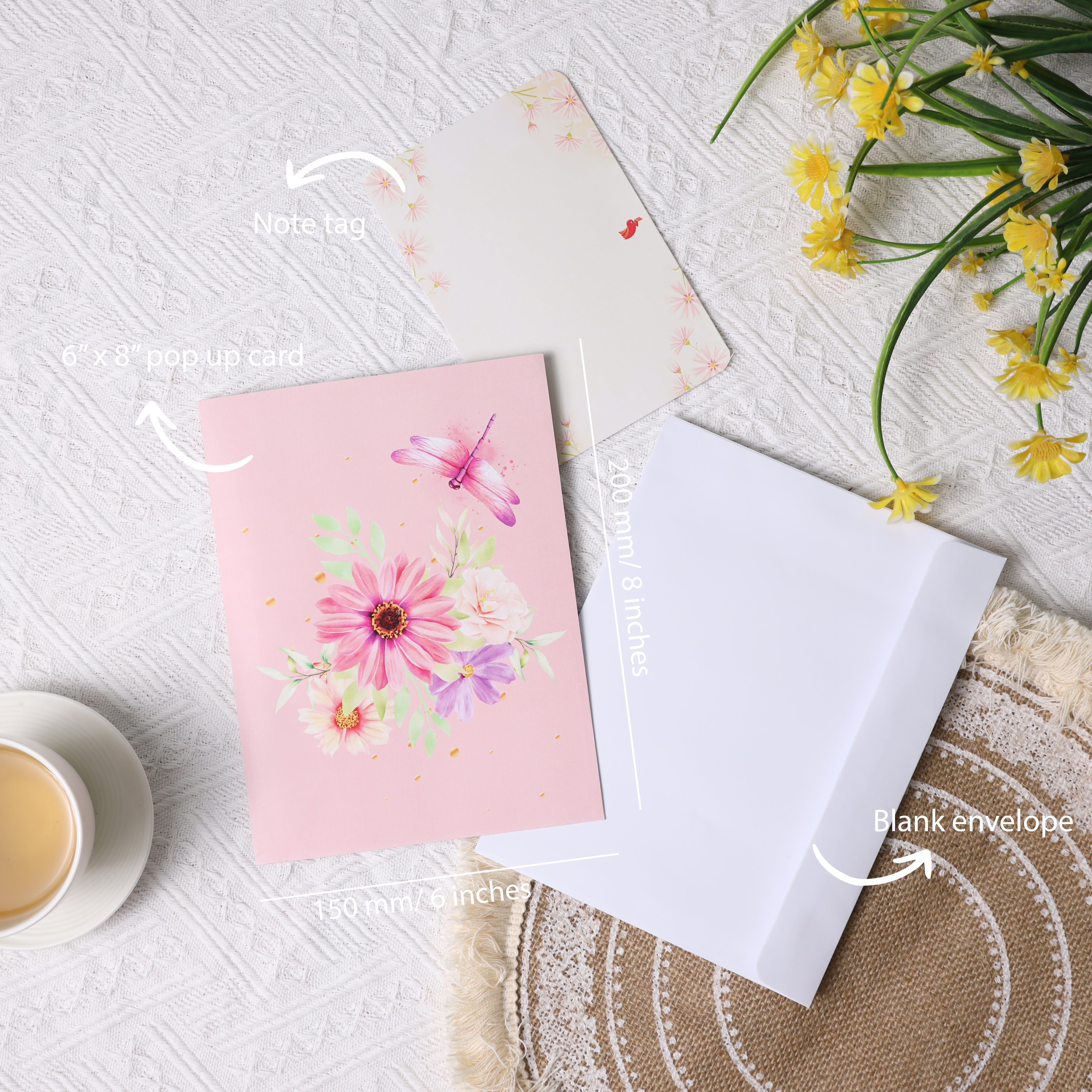 Dragonfly and water lily 3D pop-up card for Birthdays and Mother's Day