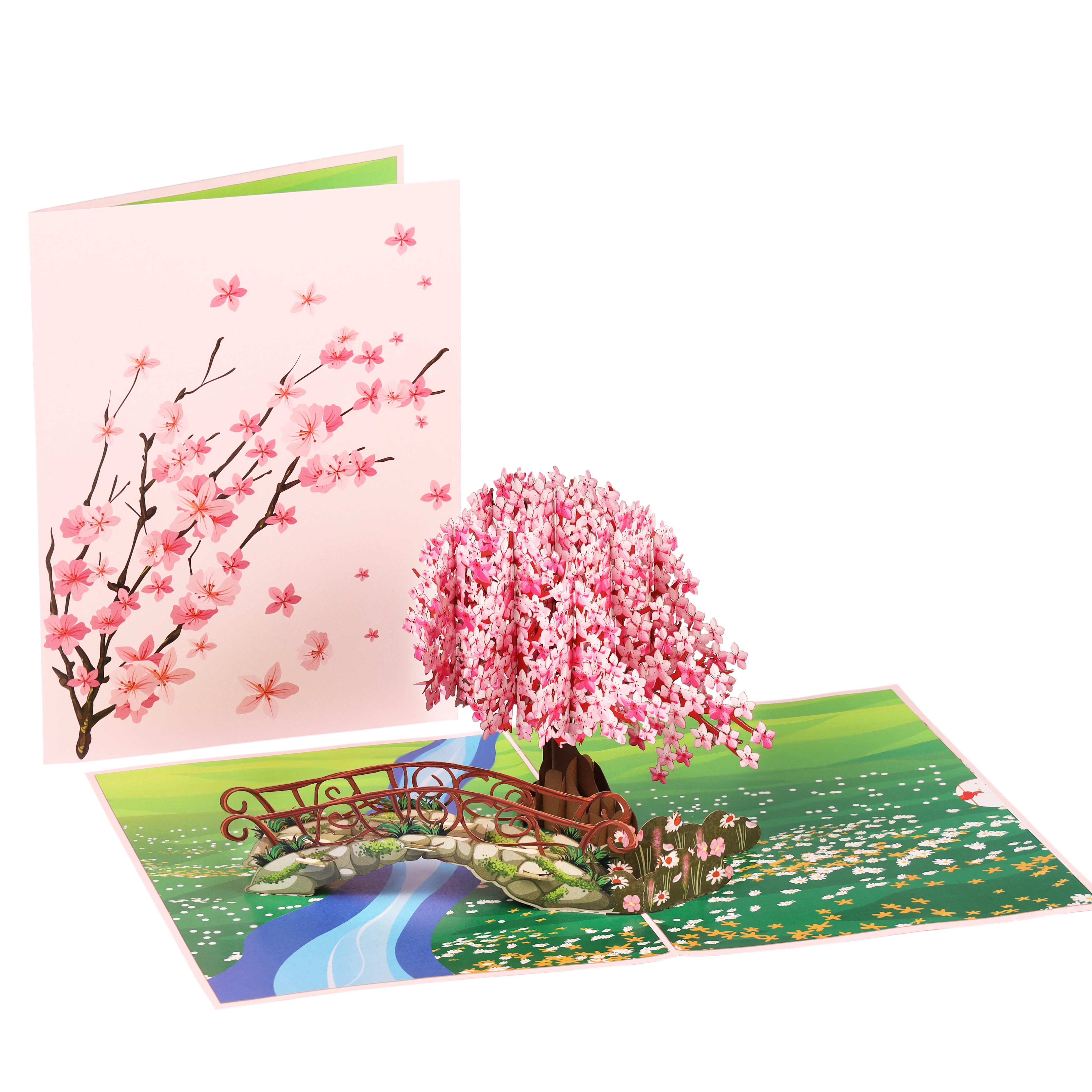 Cherry blossom tree 3D romantic love For Birthday cards, anniversary greeting card, pop up Mothers Day card