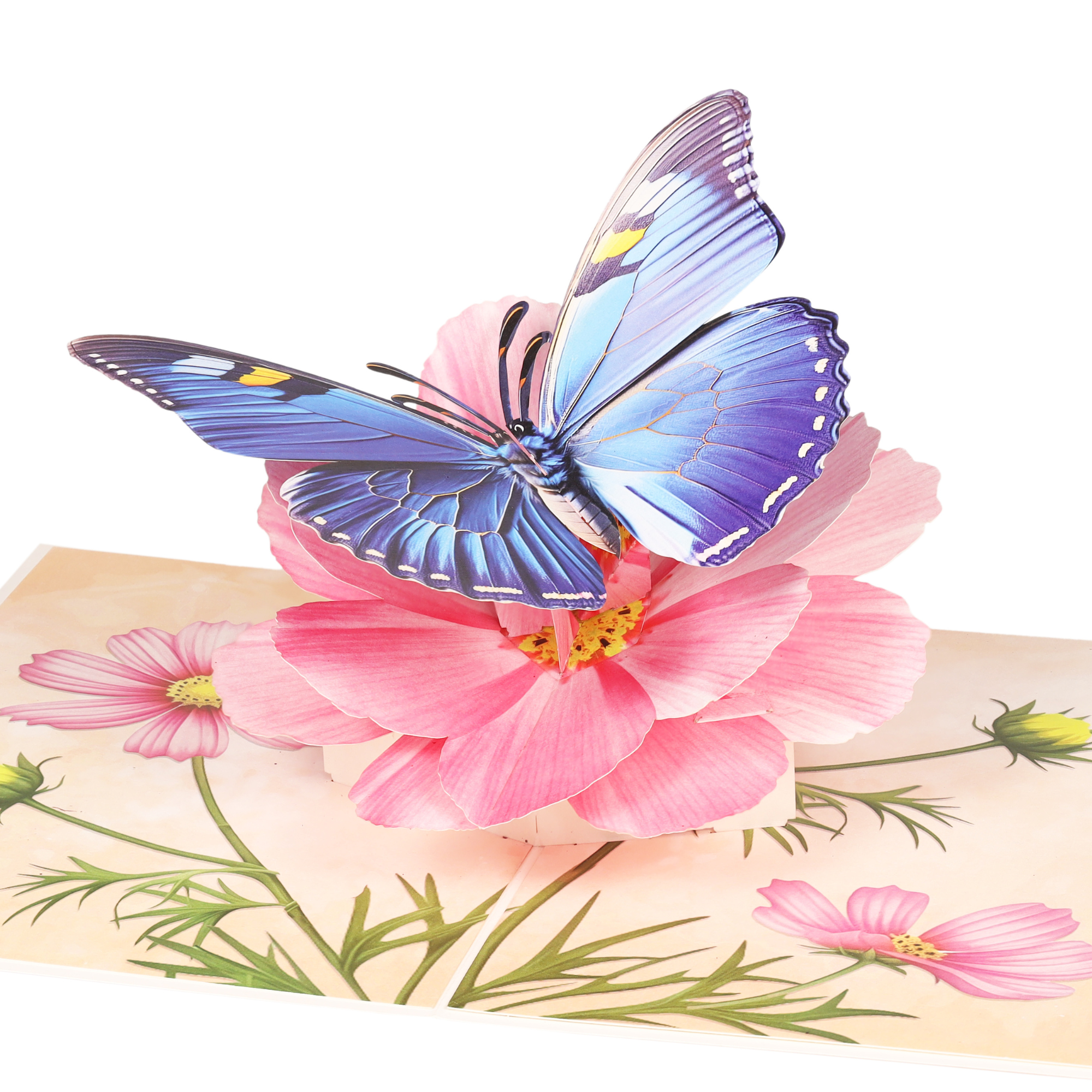 3D butterfly and cosmos flower pop-up Mother's Day card