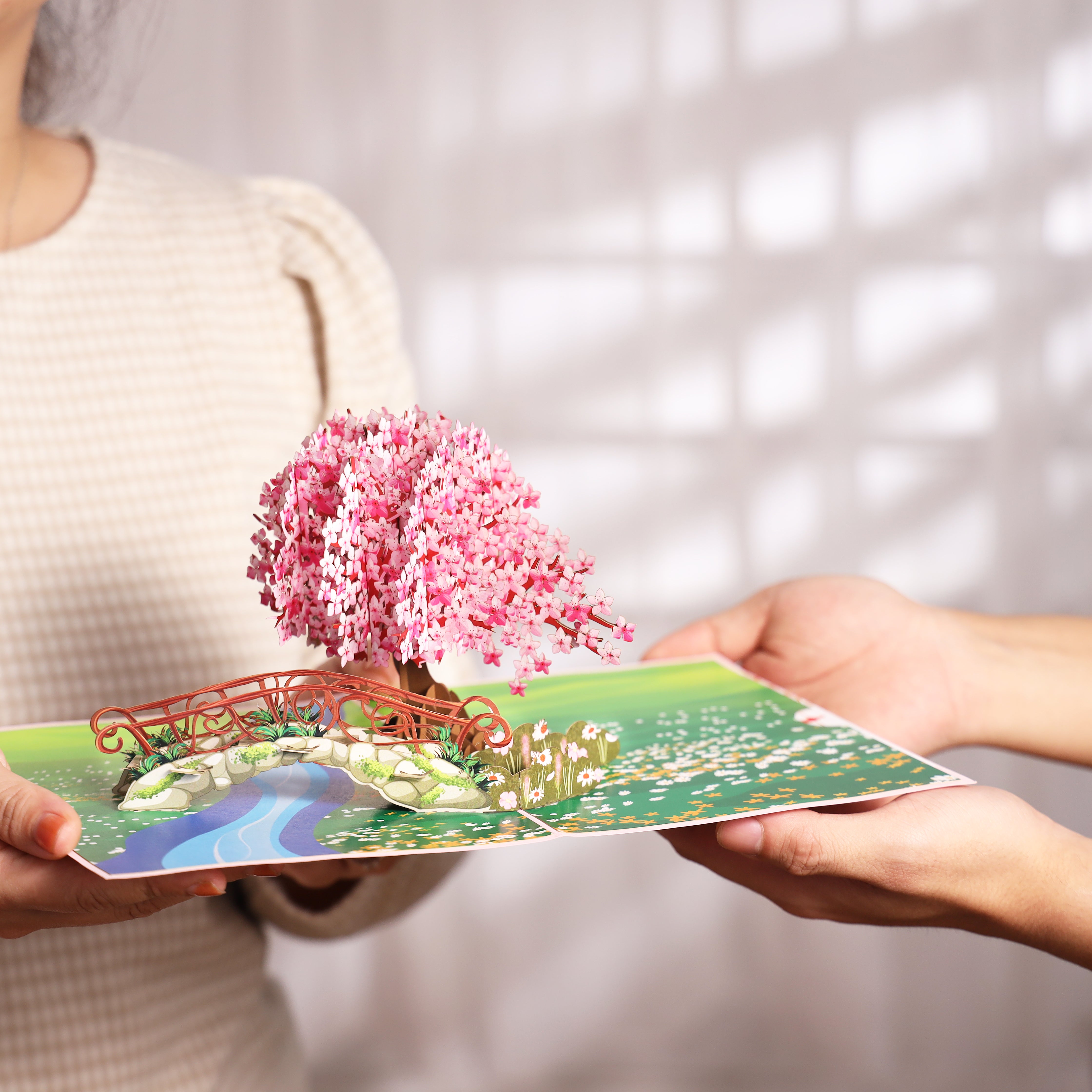 Cherry blossom tree 3D romantic love For Birthday cards, anniversary greeting card, pop up Mothers Day card