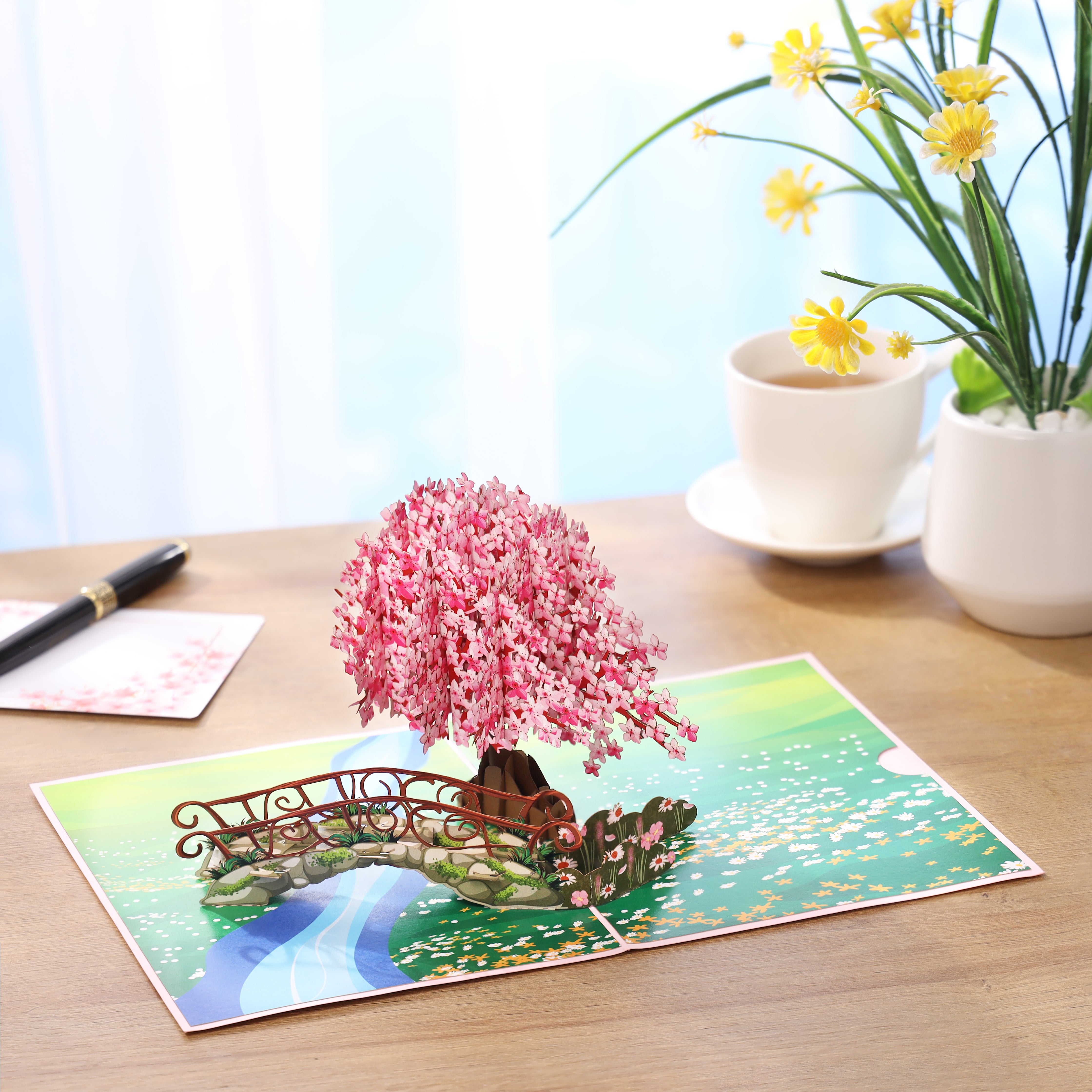 Cherry blossom tree 3D romantic love For Birthday cards, anniversary greeting card, pop up Mothers Day card