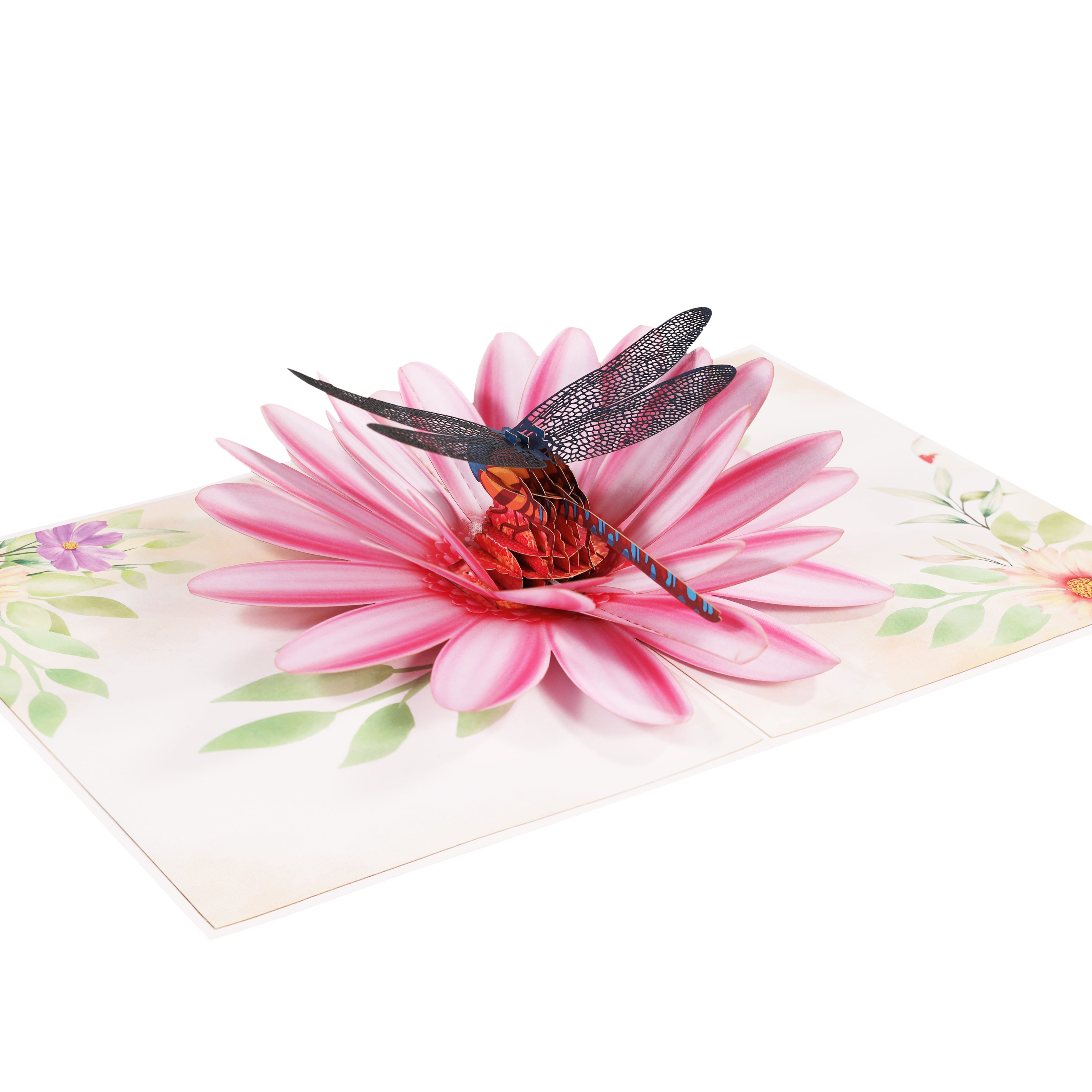 Dragonfly and water lily 3D pop-up card for Birthdays and Mother's Day